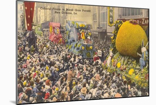 Floats, Mardi Gras Parade, New Orleans, Louisiana-null-Mounted Art Print