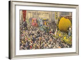 Floats, Mardi Gras Parade, New Orleans, Louisiana-null-Framed Art Print