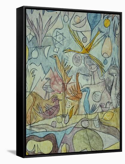 Flock of Birds; Vogelsammlung-Paul Klee-Framed Stretched Canvas