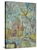 Flock of Birds; Vogelsammlung-Paul Klee-Stretched Canvas