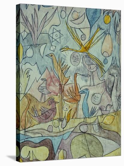 Flock of Birds; Vogelsammlung-Paul Klee-Stretched Canvas