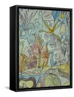 Flock of Birds; Vogelsammlung-Paul Klee-Framed Stretched Canvas