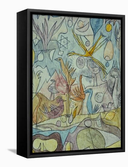 Flock of Birds; Vogelsammlung-Paul Klee-Framed Stretched Canvas