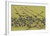 Flock of Dark-Bellied Brent Geese (Branta Bernicla) Feeding on Crops, South Swale, Kent, UK-Terry Whittaker-Framed Photographic Print