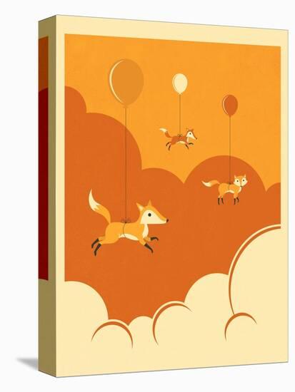 Flock of Foxes-Jazzberry Blue-Stretched Canvas