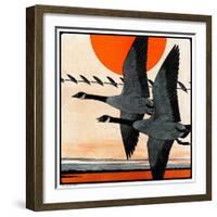 "Flock of Geese in Formation,"November 15, 1924-Paul Bransom-Framed Giclee Print