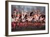 Flock of Greater Flamingo, Phoenicopterus Ruber, Nice Pink Big Bird, Dancing in the Water, Animal I-Ondrej Prosicky-Framed Photographic Print