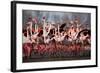 Flock of Greater Flamingo, Phoenicopterus Ruber, Nice Pink Big Bird, Dancing in the Water, Animal I-Ondrej Prosicky-Framed Photographic Print