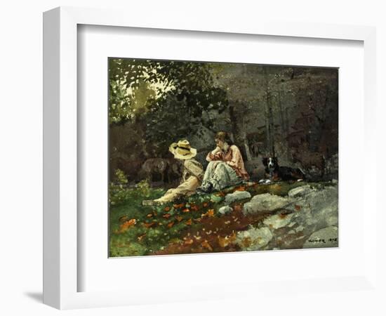 Flock of Sheep, Houghton Farm, 1878-Winslow Homer-Framed Giclee Print