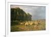 Flock of Sheep in a Landscape-Charles Emile Jacque-Framed Giclee Print