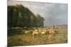 Flock of Sheep in a Landscape-Charles Emile Jacque-Mounted Giclee Print