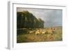 Flock of Sheep in a Landscape-Charles Emile Jacque-Framed Giclee Print