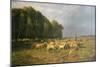 Flock of Sheep in a Landscape-Charles Emile Jacque-Mounted Giclee Print