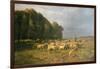 Flock of Sheep in a Landscape-Charles Emile Jacque-Framed Giclee Print