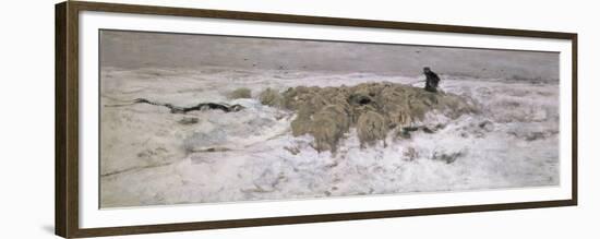 Flock of Sheep in the Snow-Anton Mauve-Framed Giclee Print