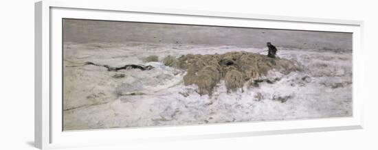 Flock of Sheep in the Snow-Anton Mauve-Framed Giclee Print