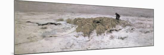 Flock of Sheep in the Snow-Anton Mauve-Mounted Giclee Print