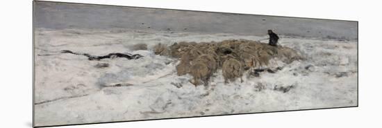 Flock of Sheep with Shepherd in the Snow, 1887-1888-Anton Mauve-Mounted Giclee Print