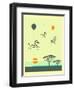 Flock of Zebras-Jazzberry Blue-Framed Art Print