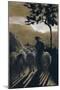 Flock on Road-Giovanni Segantini-Mounted Giclee Print
