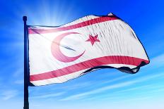 Northern Cyprus Flag Waving on the Wind-Flogel-Photographic Print