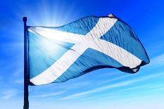 Scotland Flag Waving on the Wind-Flogel-Stretched Canvas