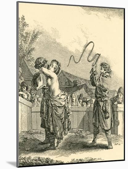 Flogging of a Woman Convict in Russia as a Public Spectacle-null-Mounted Giclee Print