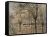 Flood of the Seine at Vétheuil-Claude Monet-Framed Stretched Canvas