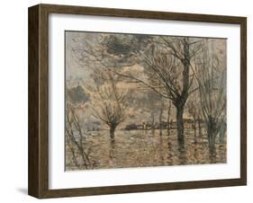 Flood of the Seine at Vétheuil-Claude Monet-Framed Giclee Print