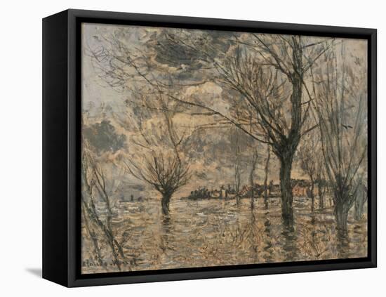 Flood of the Seine at Vétheuil-Claude Monet-Framed Stretched Canvas