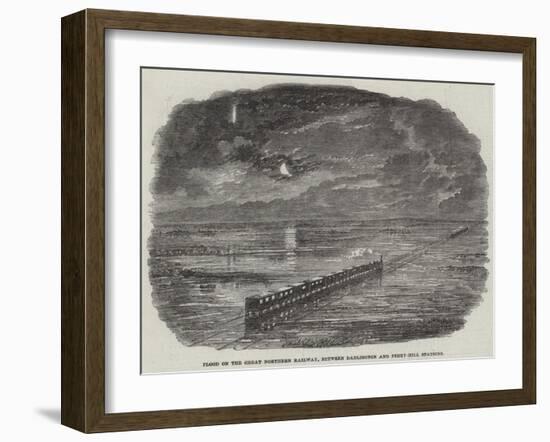 Flood on the Great Northern Railway, Between Darlington and Ferry-Hill Stations-null-Framed Giclee Print