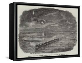 Flood on the Great Northern Railway, Between Darlington and Ferry-Hill Stations-null-Framed Stretched Canvas