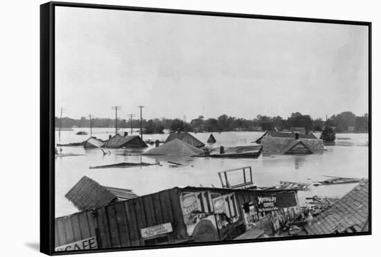 Flood on the Mississippi River-null-Framed Stretched Canvas