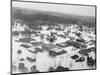 Flood Waters Covering Town-null-Mounted Photographic Print