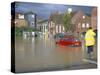 Flooded Car Park in Town Centre in October 2000, Lewes, East Sussex, England, United Kingdom-Jenny Pate-Stretched Canvas