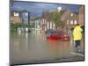 Flooded Car Park in Town Centre in October 2000, Lewes, East Sussex, England, United Kingdom-Jenny Pate-Mounted Photographic Print