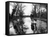 Flooded Country Lane-Fred Musto-Framed Stretched Canvas