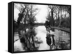 Flooded Country Lane-Fred Musto-Framed Stretched Canvas