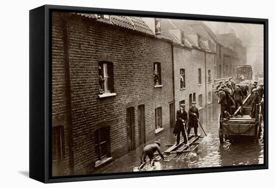 Flooded London Streets 1928-null-Framed Stretched Canvas