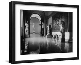 Flooded Museum, Accademia, Michelangelo's, "David" in Rear-null-Framed Photographic Print