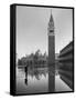 Flooded Piazza San Marco with St. Mark's Church in the Background-Dmitri Kessel-Framed Stretched Canvas