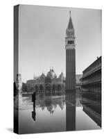 Flooded Piazza San Marco with St. Mark's Church in the Background-Dmitri Kessel-Stretched Canvas