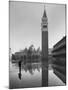 Flooded Piazza San Marco with St. Mark's Church in the Background-Dmitri Kessel-Mounted Photographic Print