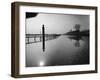 Flooded Race Track at Churchill Downs Submerged in Water from the Surging Ohio River-Margaret Bourke-White-Framed Photographic Print