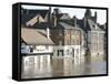 Flooded Street in 2002, York, Yorkshire, England, United Kingdom-Tony Waltham-Framed Stretched Canvas