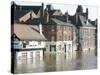 Flooded Street in 2002, York, Yorkshire, England, United Kingdom-Tony Waltham-Stretched Canvas