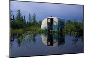 Flooded Trailer Near Alaska Highway-Paul Souders-Mounted Photographic Print