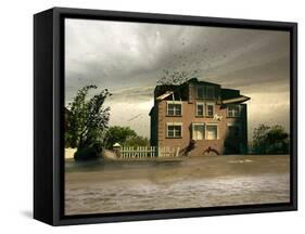 Flooding House-viczast-Framed Stretched Canvas