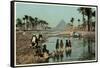 Flooding Near the Pyramids, Egypt-null-Framed Stretched Canvas