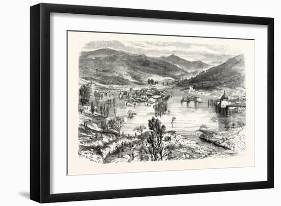 Flooding of the City of San Stefano in Tuscany, Italy, 1855-null-Framed Giclee Print